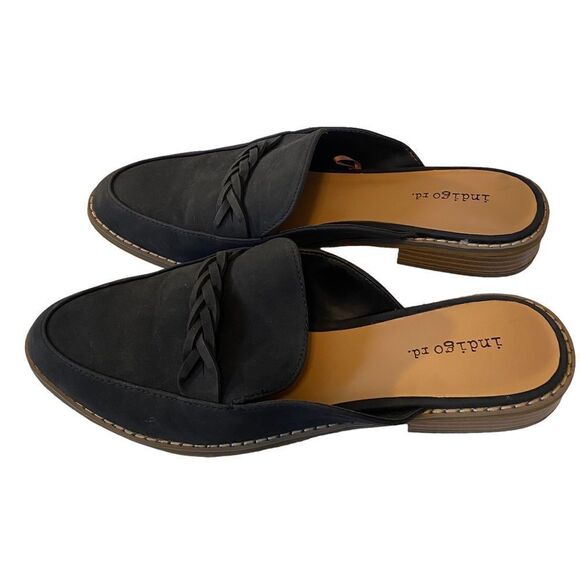 indigo rd. Dark Blue Faux Suede Pointed Toe Slip-Ons in Ladies Sz. 9M - Picture 3 of 7